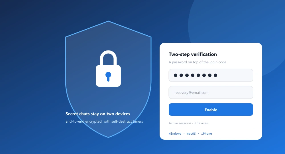 Autenticación y verificación en dos pasos de Telegram