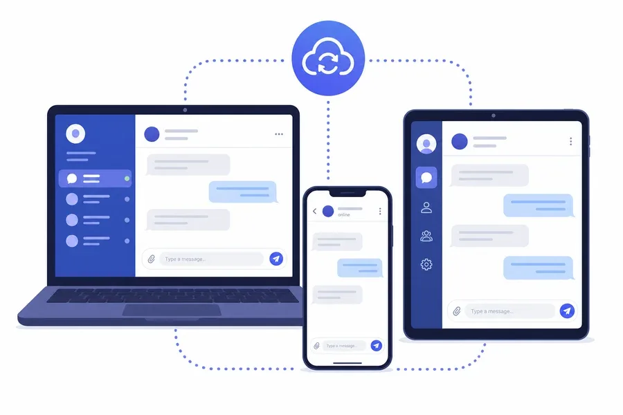Sincronización en la nube de Telegram entre dispositivos
